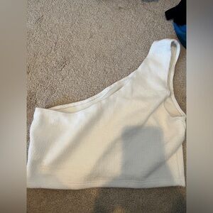 One shoulder Ribbed Shirt